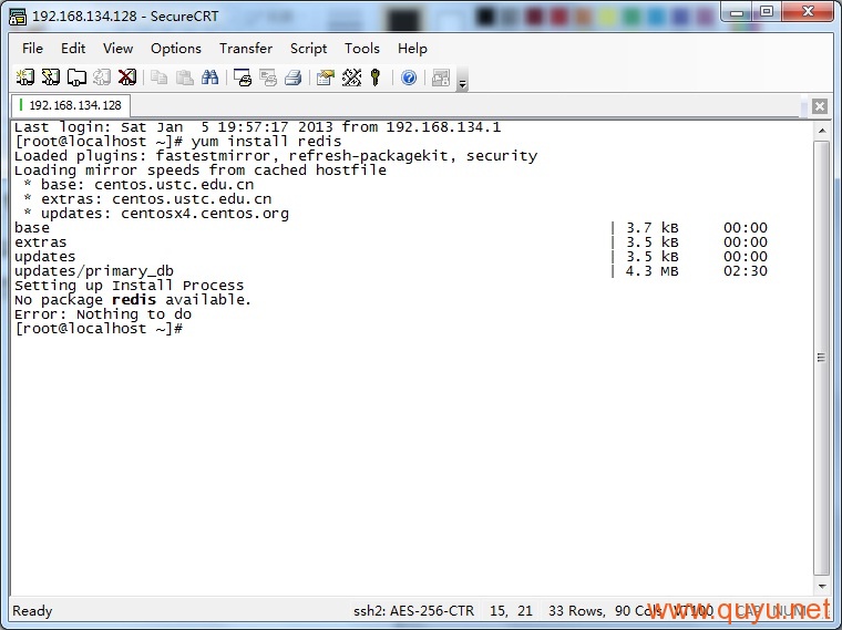 在centos6.5用yum安装redis